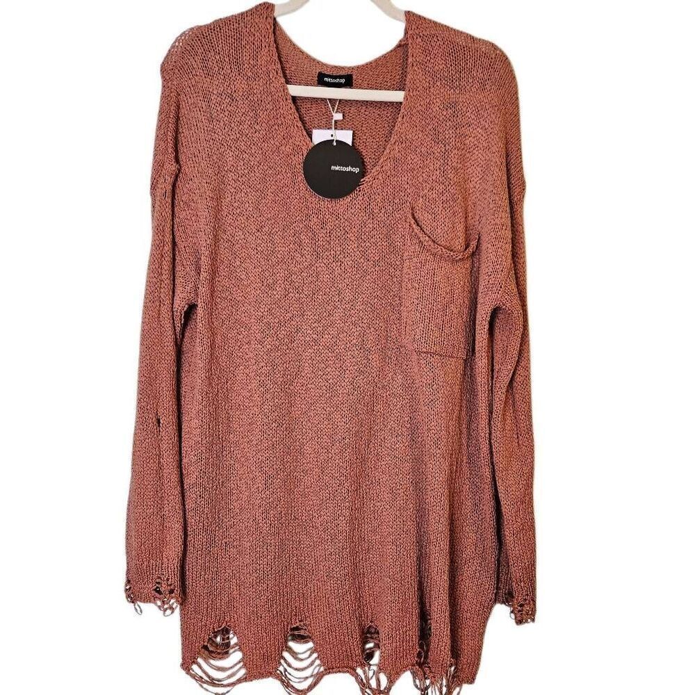 Mittoshop sweater, distressed, sienna. Size S. NWT.  #897